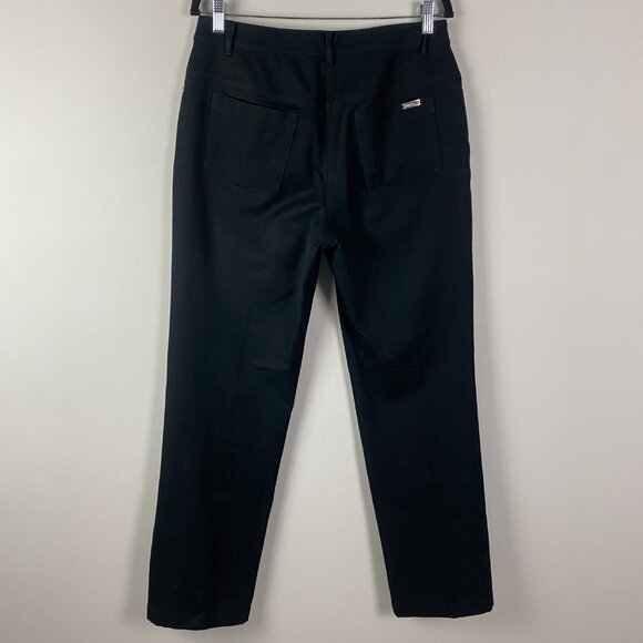 St. John Sport Straight Leg Jeans Size 10 Black High Rise Cotton Stretch - Picture 4 of 10